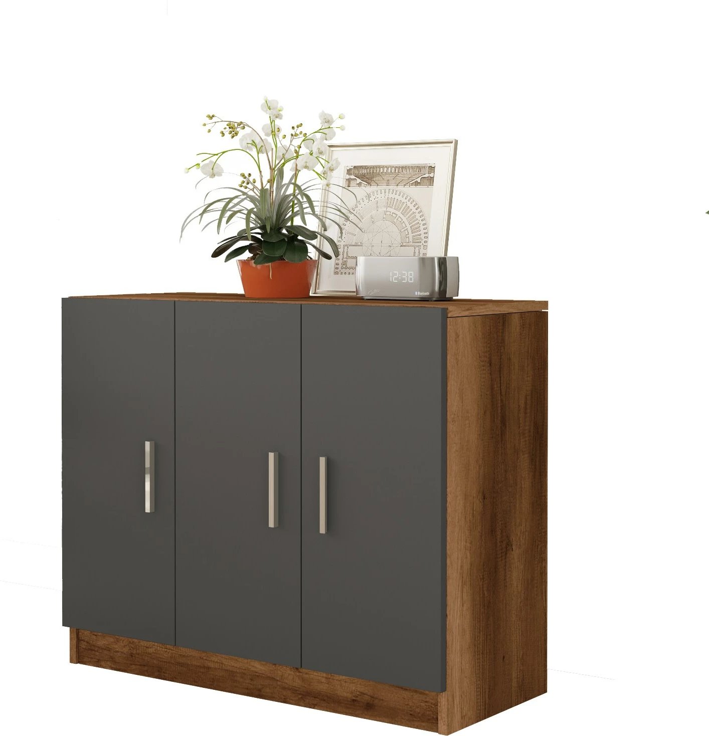 Dollap multifunksional, ngjyrë arre dhe antracit, Hanah Home, Vo5-Ba