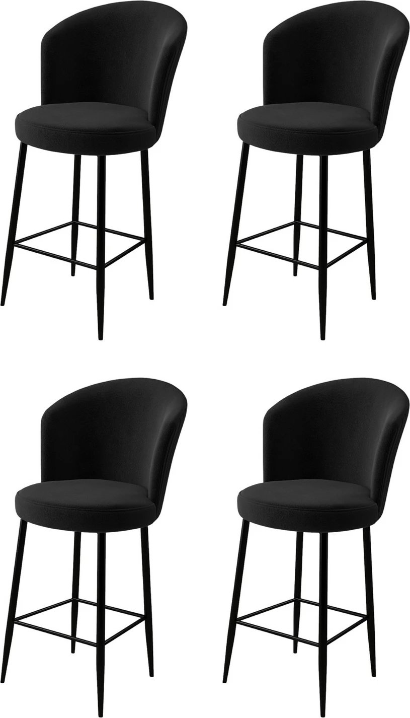 Set karrigesh për bar (4 copë), Hanah Home, Alte, e zezë