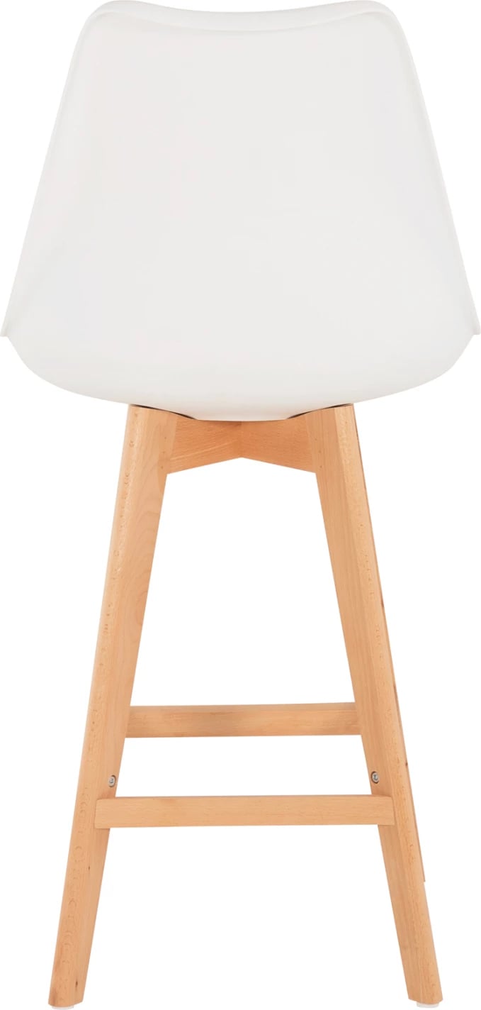 Karrige për bar VEGAS FH8000.21, lartësi mesatare, polipropilenë e bardhë, dru ahu natyral, 47x58x103H cm, set prej 4 copash