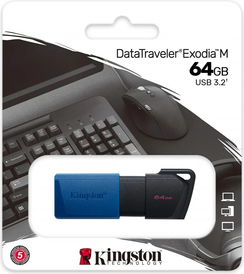 USB Kingston Exodia, 64GB, e kaltër