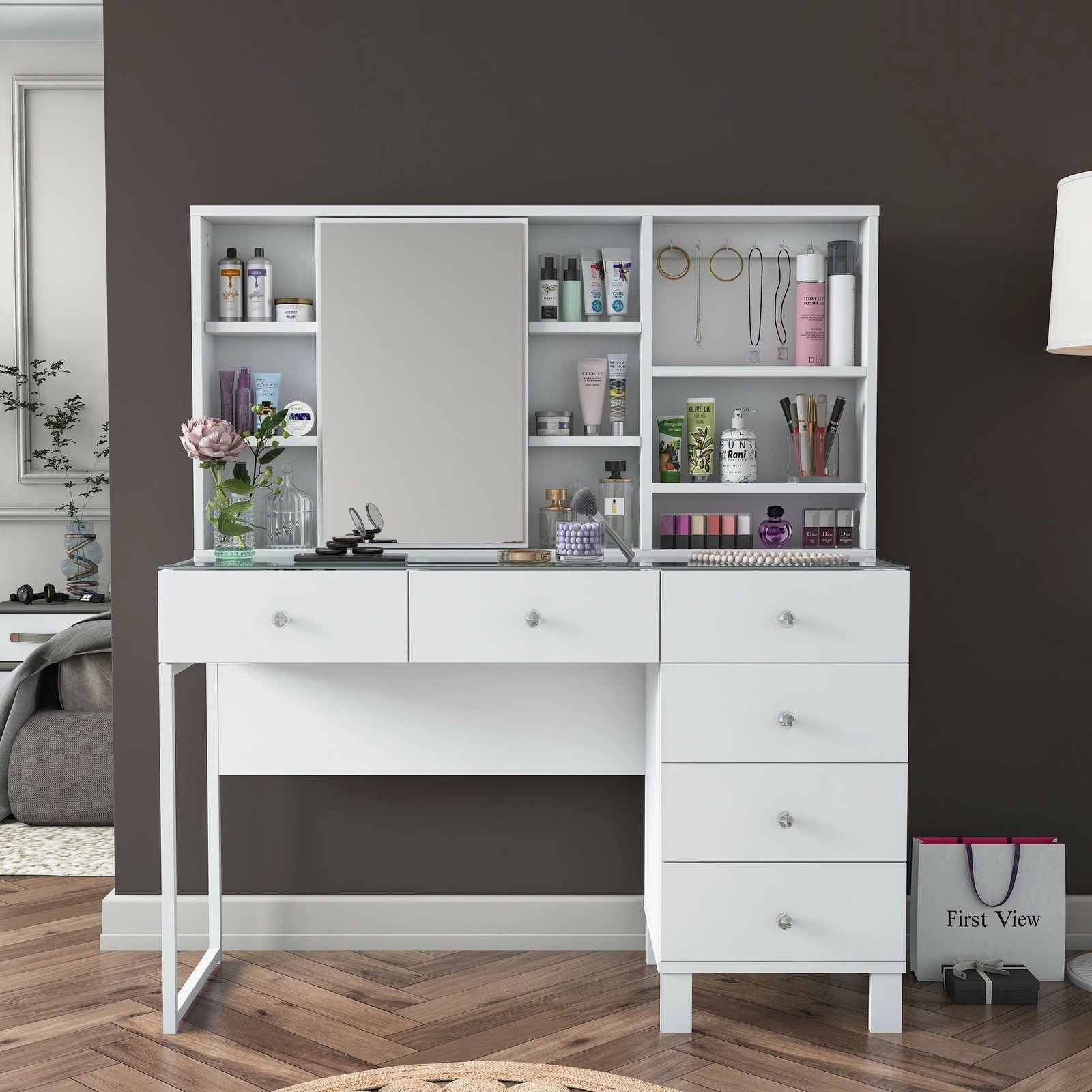 Tavolinë grimi Skye Decor, e bardhë, BJ140 - 3831