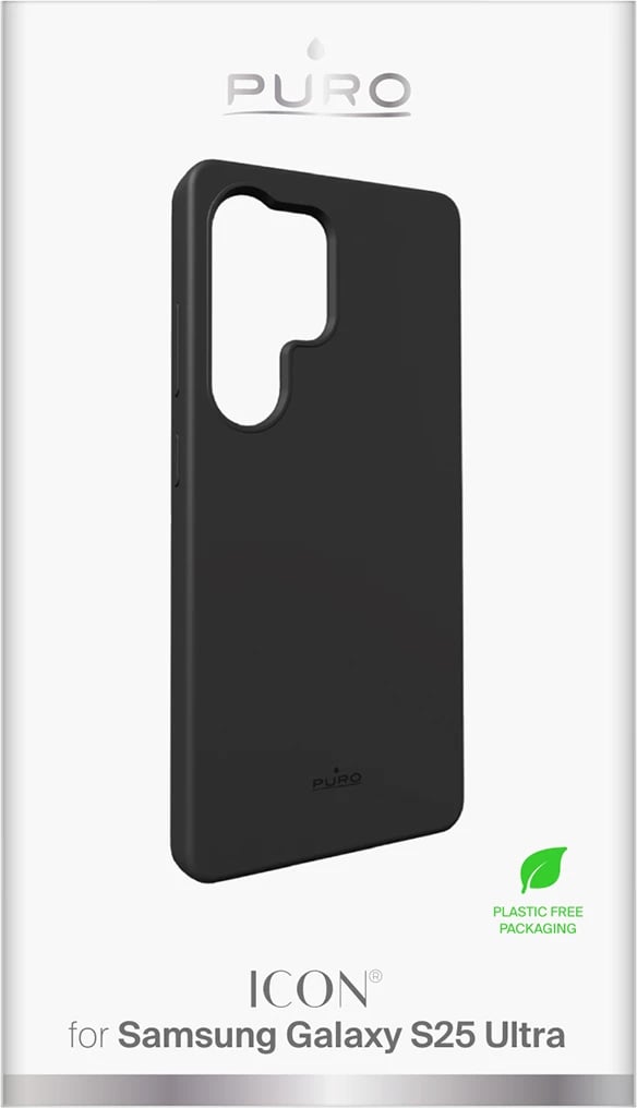 Mbështjellës Puro Icon për Samsung Galaxy S25 Ultra, silikon, i zi