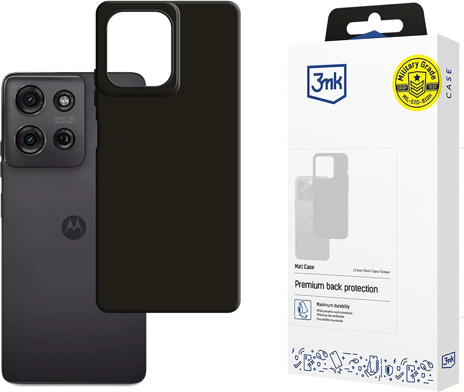 Mbështjellës 3mk Matt Case për Motorola Moto G75, i zi Mbështjellës 3mk Matt Case për Motorola Moto G75, i zi