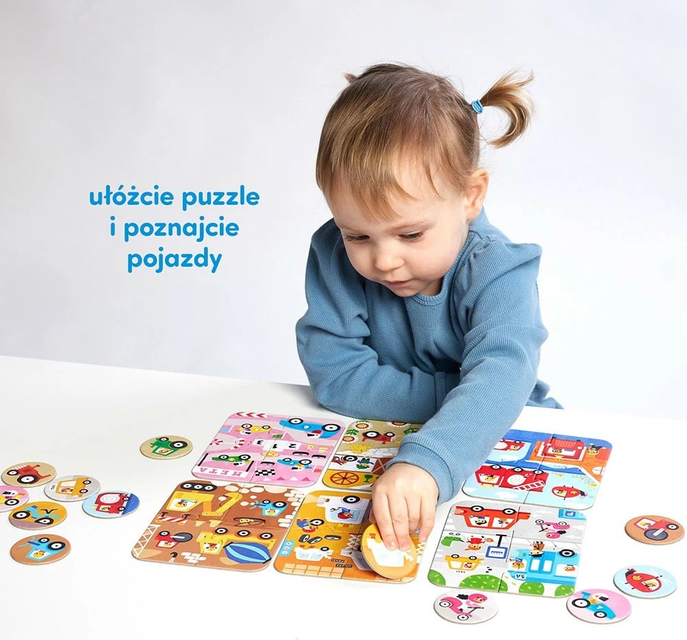 Puzzle CzuCzu Vehicles Small and Large, 24 pjesë, për fëmijë, Karton