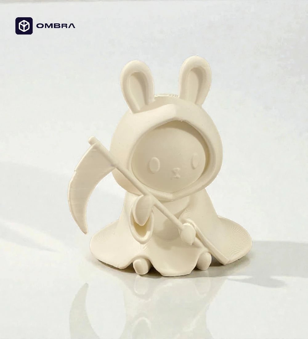 Figurë Dekorative për Halloween (Chibi Rabbit Grim Reaper) - e bardhë