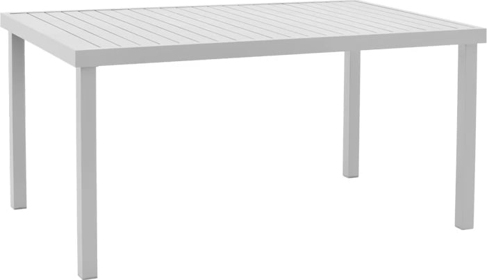 Tavolinë me karrige Kliton - Azelie set prej 5 copë alumin në hije të bardhë 150x80x74cm