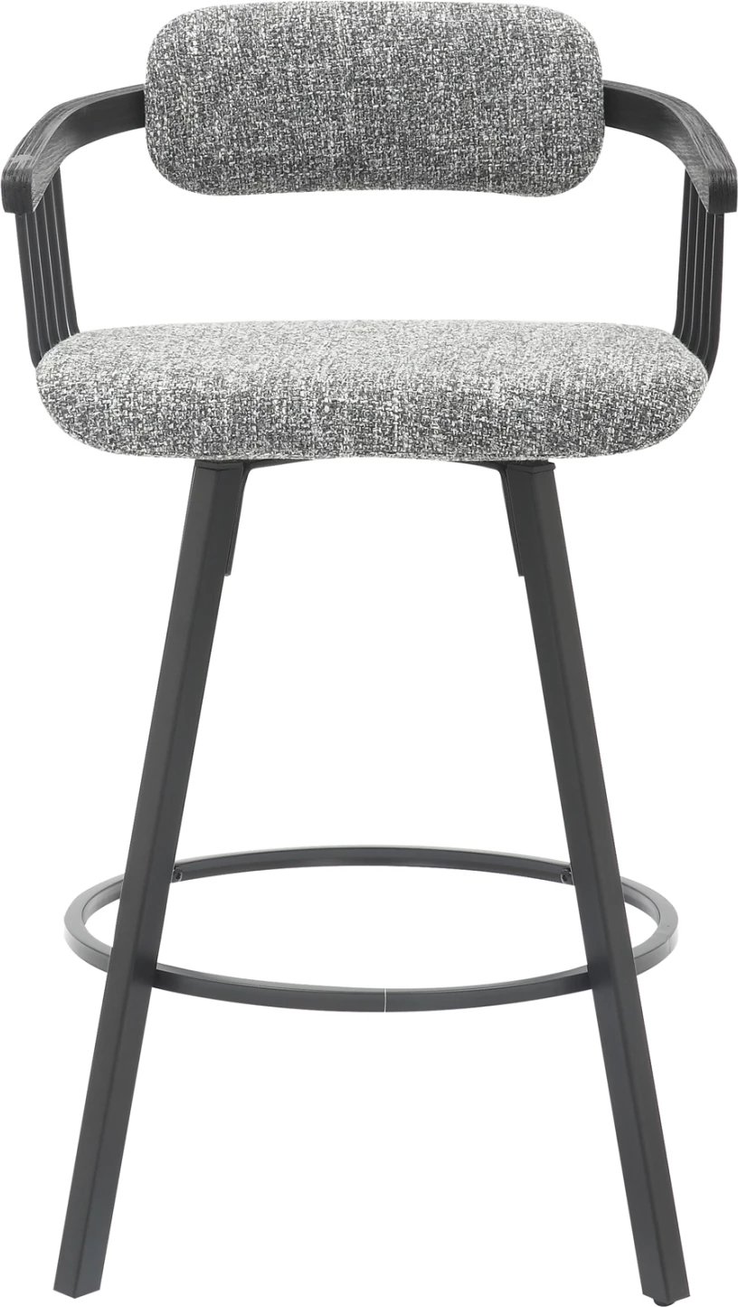 Karrige për bar rrotulluese LANG FH9990.02, kornizë metali e zezë, pëlhurë gri, 51.5x48.5x89.5H cm