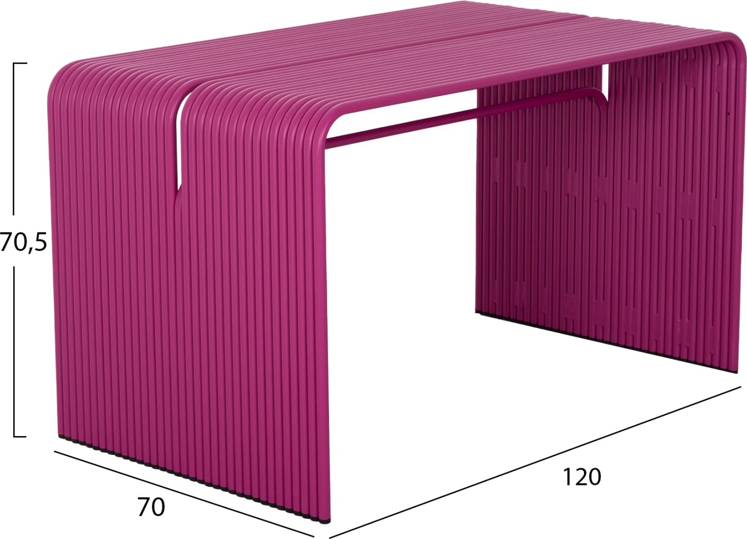 Tavolinë ngrënieje INTREPID, alumin, ngjyrë vjollcë, 120x70x70.5cm