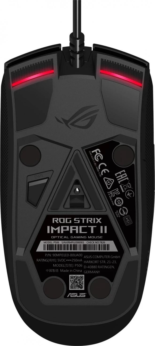 Maus ASUS ROG Strix Impact II Electro Punk USB Type-A Optical 6200 DPI, i zi