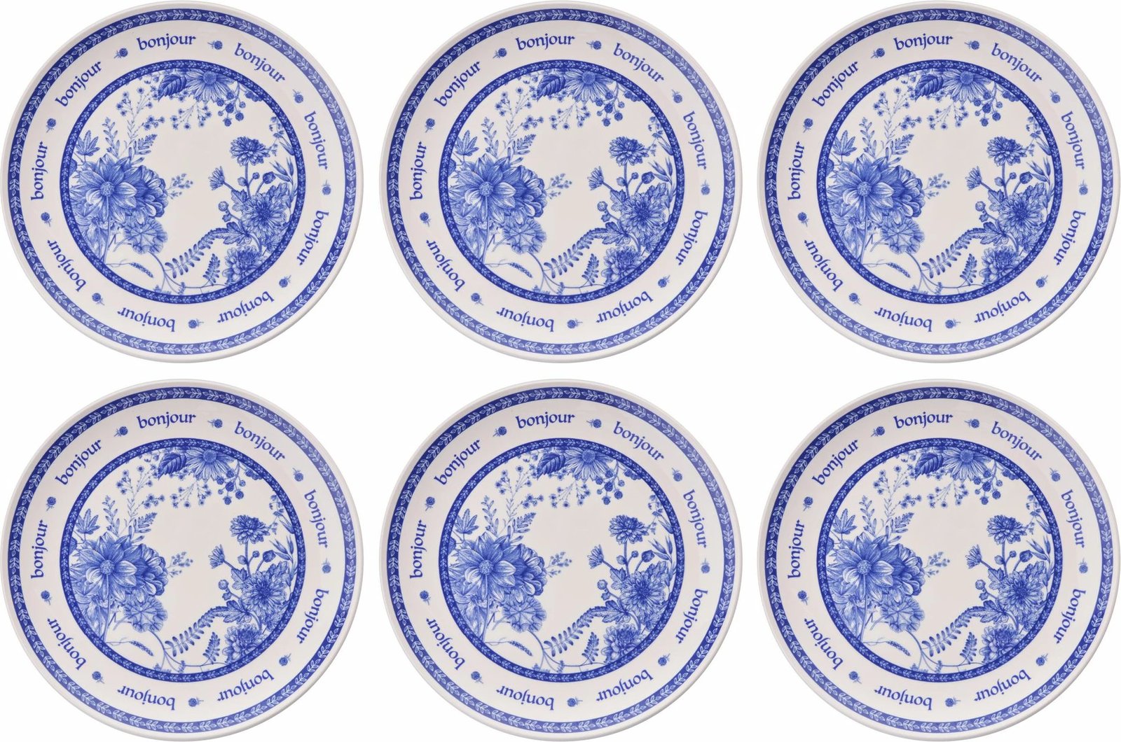 Set pjatash ëmbëlsirash (6 copë), Hermia Concept, blu franceze