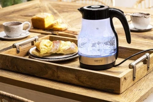 Zierëse uji, Adler CR 1300, 1.7 L, deri 2200W, xham, bazë 360°, ndriçim LED, e zezë