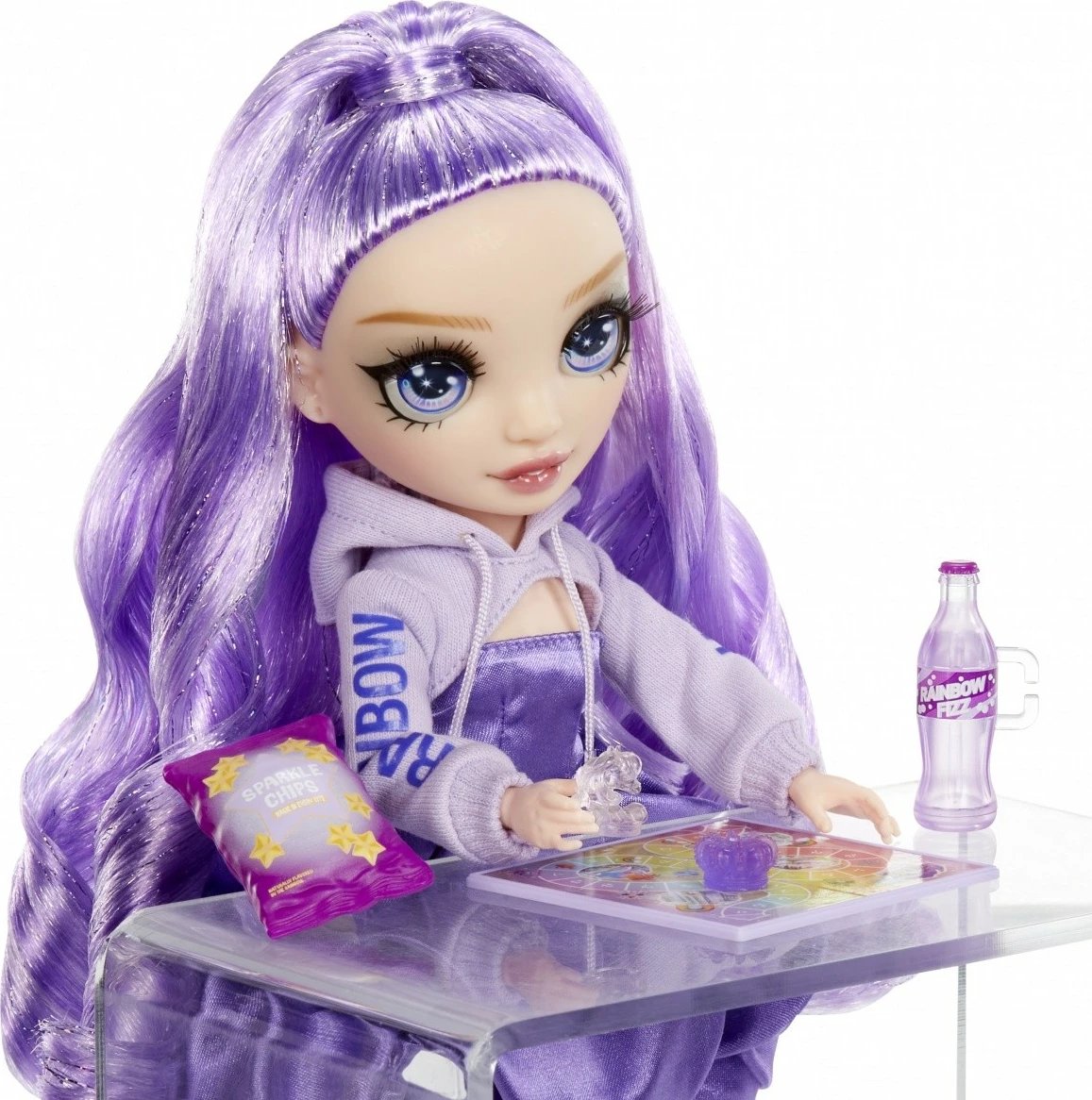 Kukull Rainbow High Sparkle & Shine Viola me aksesorë, 11 inç, vjollcë