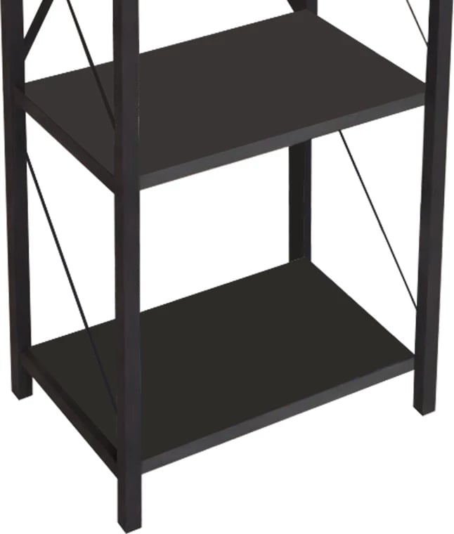 Raft librash Glase, melaminë antracit-metal i zi, 40x30x150cm