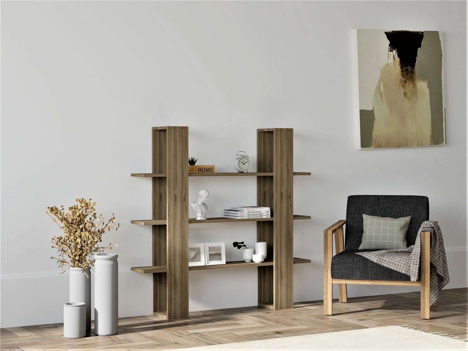 Raft librash Hanah Home, ngjyrë arre, Ada