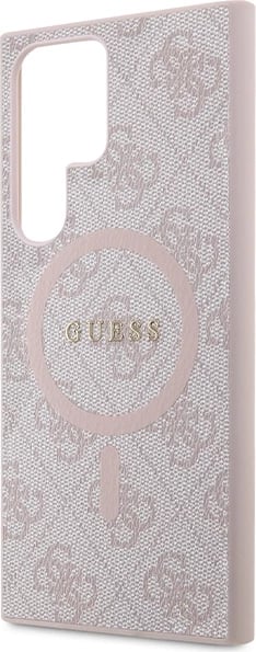Mbështjellës Guess 4G Collection Leather Metal Logo MagSafe për Samsung Galaxy S24 Ultra hardcase TPU/PC me lëkurë eko magnetik MagSafe rozë