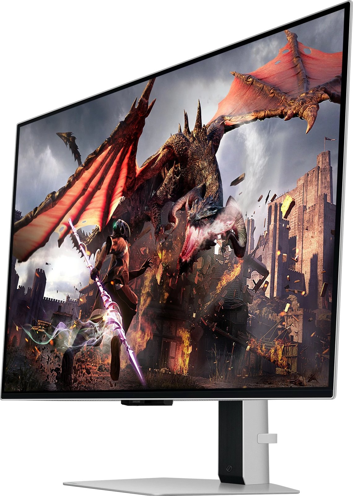 Monitor Samsung G80SD, 32", 4K Ultra HD, OLED, Silver