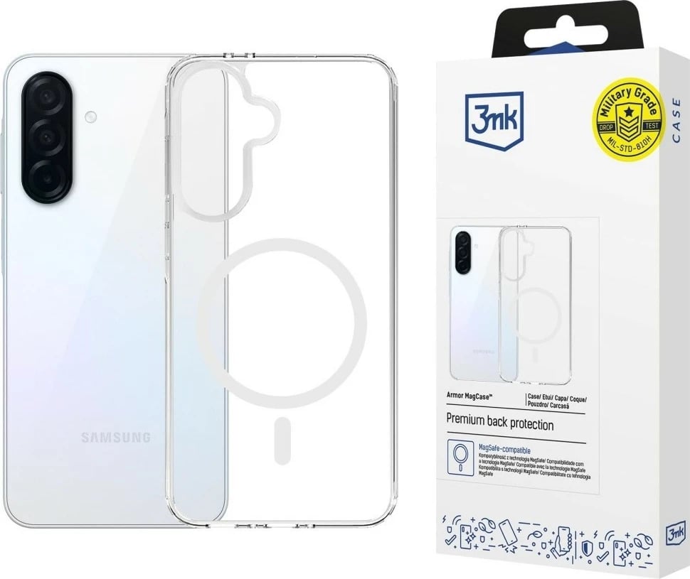Mbështjellës 3MK Armor MagCase për Samsung Galaxy A36, MagSafe, Transparent