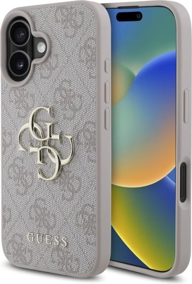 Mbështjellës Guess 4G Big Logo për iPhone 16 Plus, Rozë