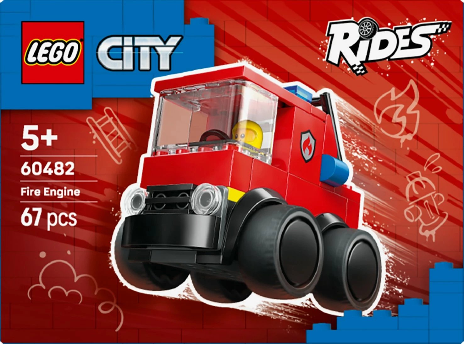 Set LEGO City 60482 kamion zjarrfikës 67 pjesë moshat 5+ i kuq