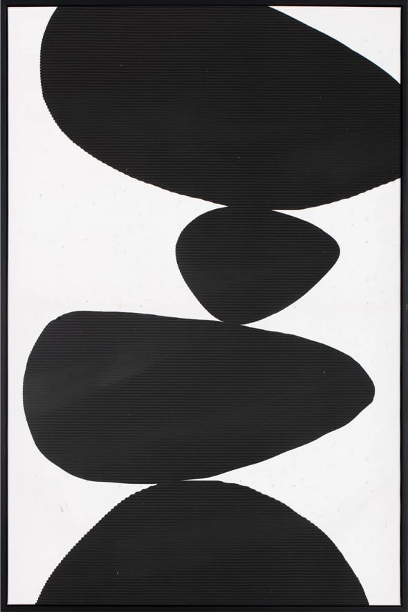 Pikturë dekorative Trembling Stone, kanavacë, kornizë druri e zezë, 60x90x4 cm