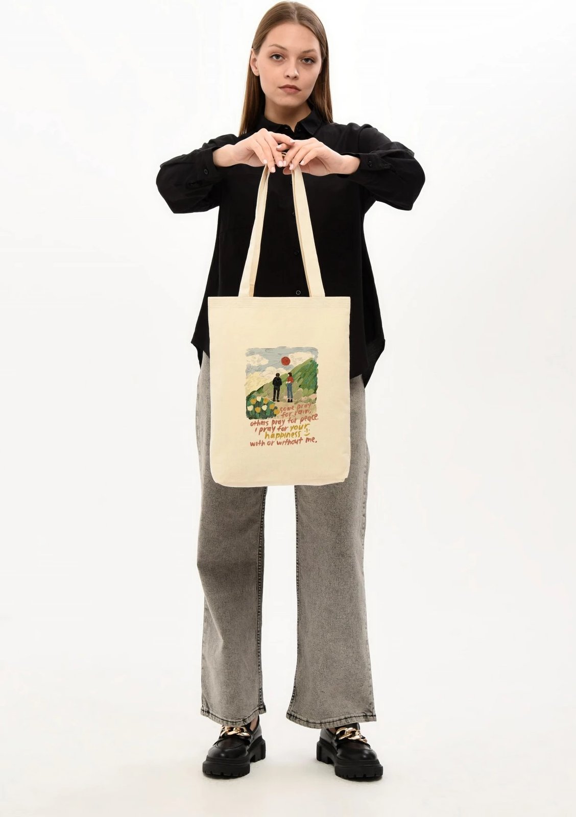 Torbë tote Zoozie Bags, 0540, ngjyrë krem
