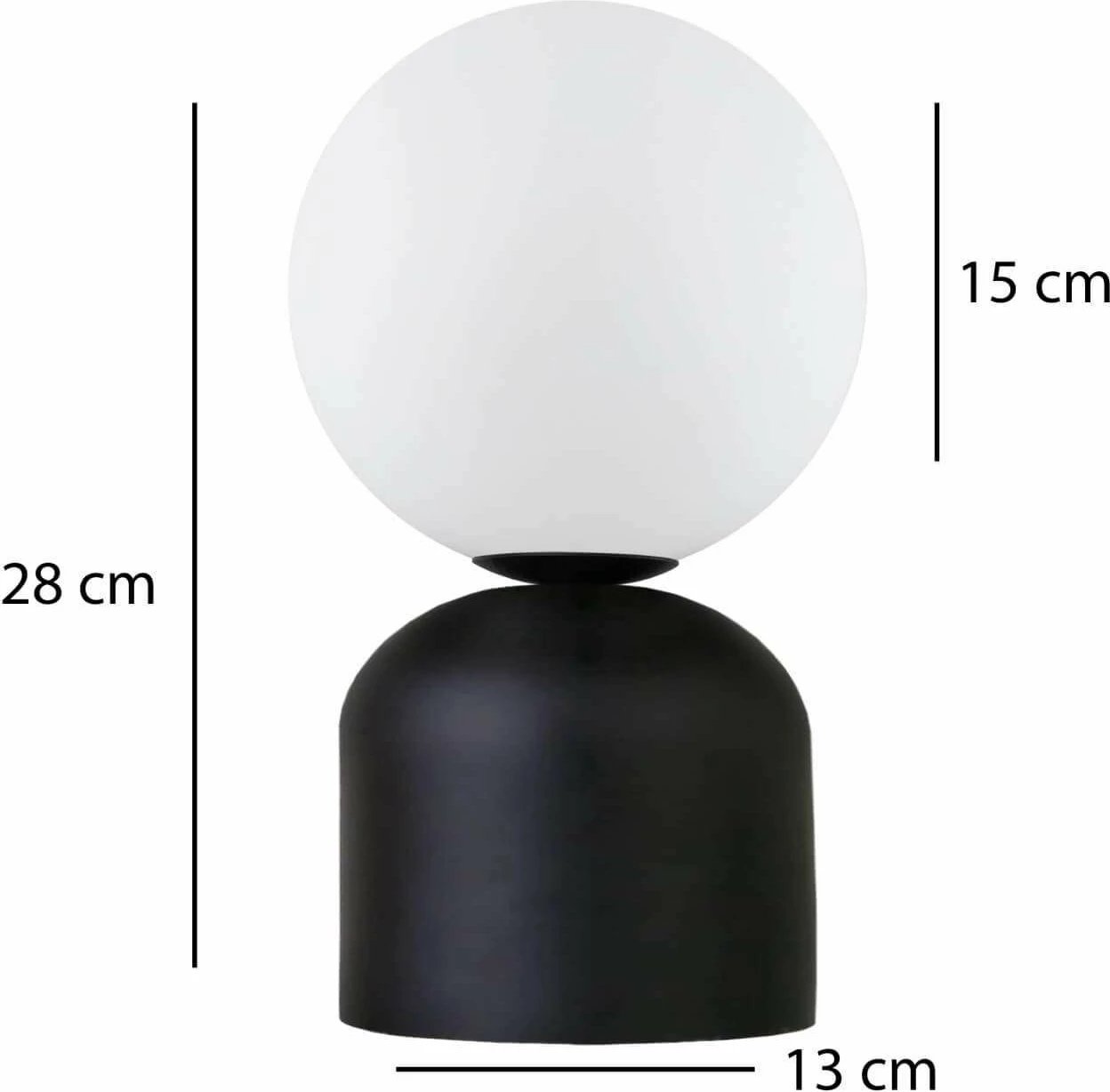 Llambë tavoline Opviq, e zezë, 241644