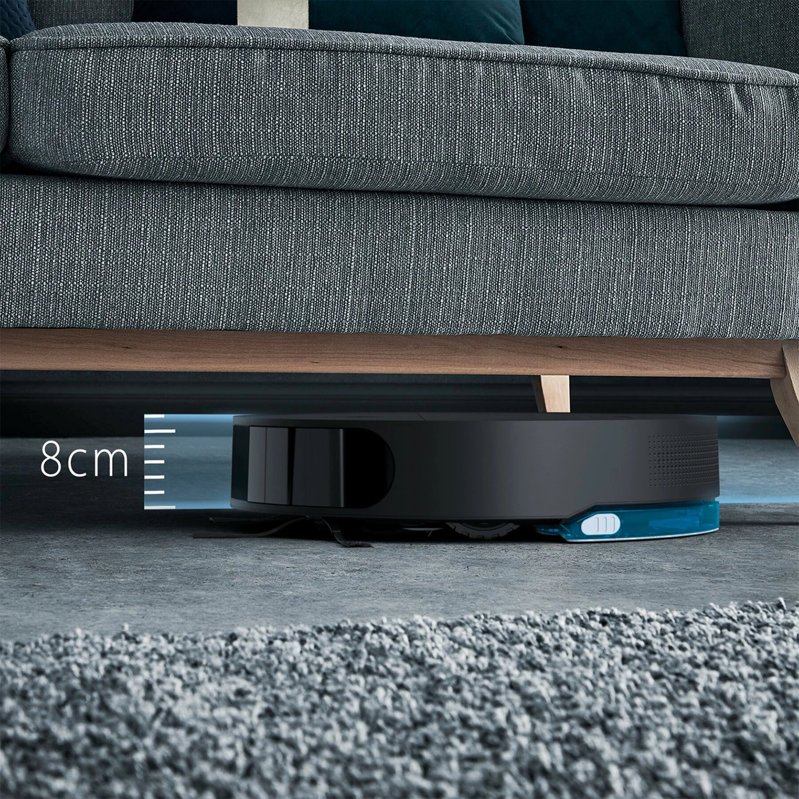 Fshesë robotike, Rowenta X-Plorer Series 130 AI RR9075WH, depozitë 0.5 L, autonomi 120 min, lartësi 8 cm