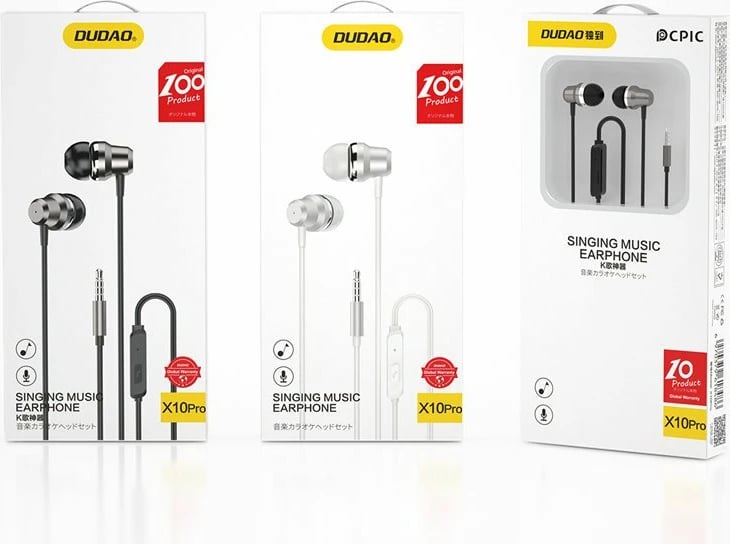 Kufje in-ear Dudao X10 Pro, me mikrofon, mini jack 3.5 mm, të bardha