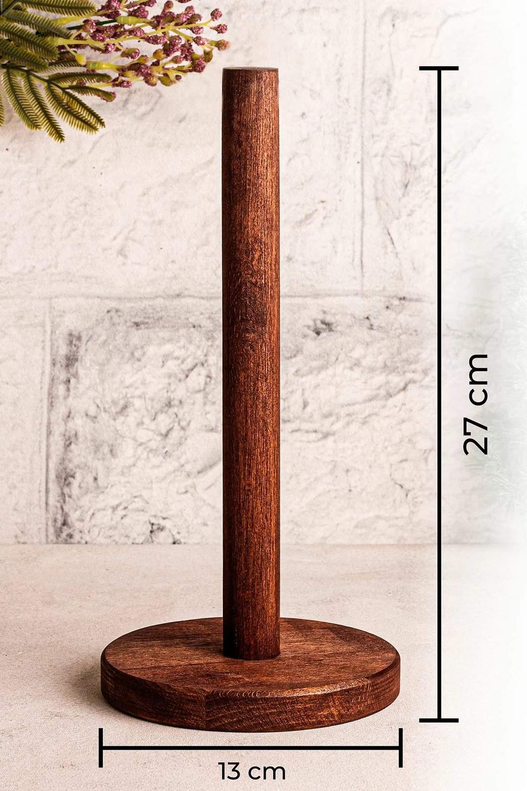 Mbajtës pecetash prej druri, Hermia Concept, Rully, kafe, 13x27cm