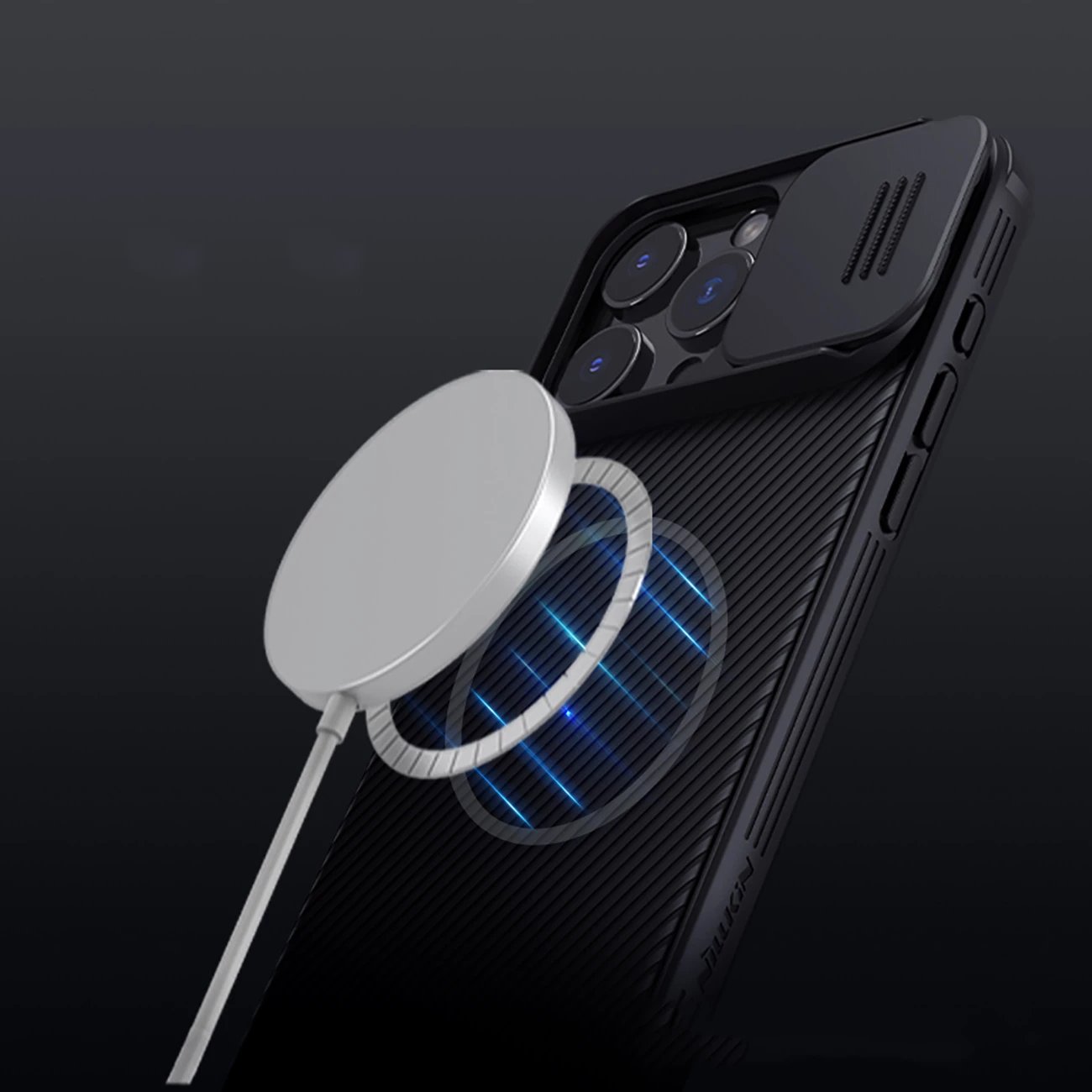 Mbështjellës Nillkin CamShield Pro Magnetic për iPhone 16 Pro, i zi Mbështjellës Nillkin CamShield Pro Magnetic për iPhone 16 Pro, i zi