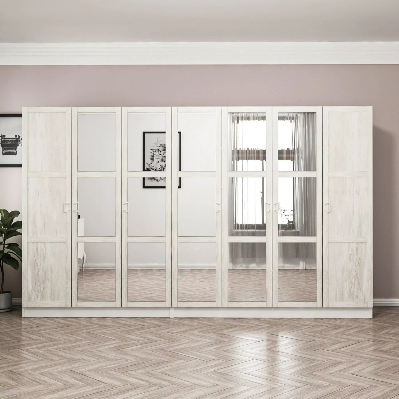 Dollap i bardhë për rroba, Skye Decor, Kale Country, 2467, 315x190x52cm