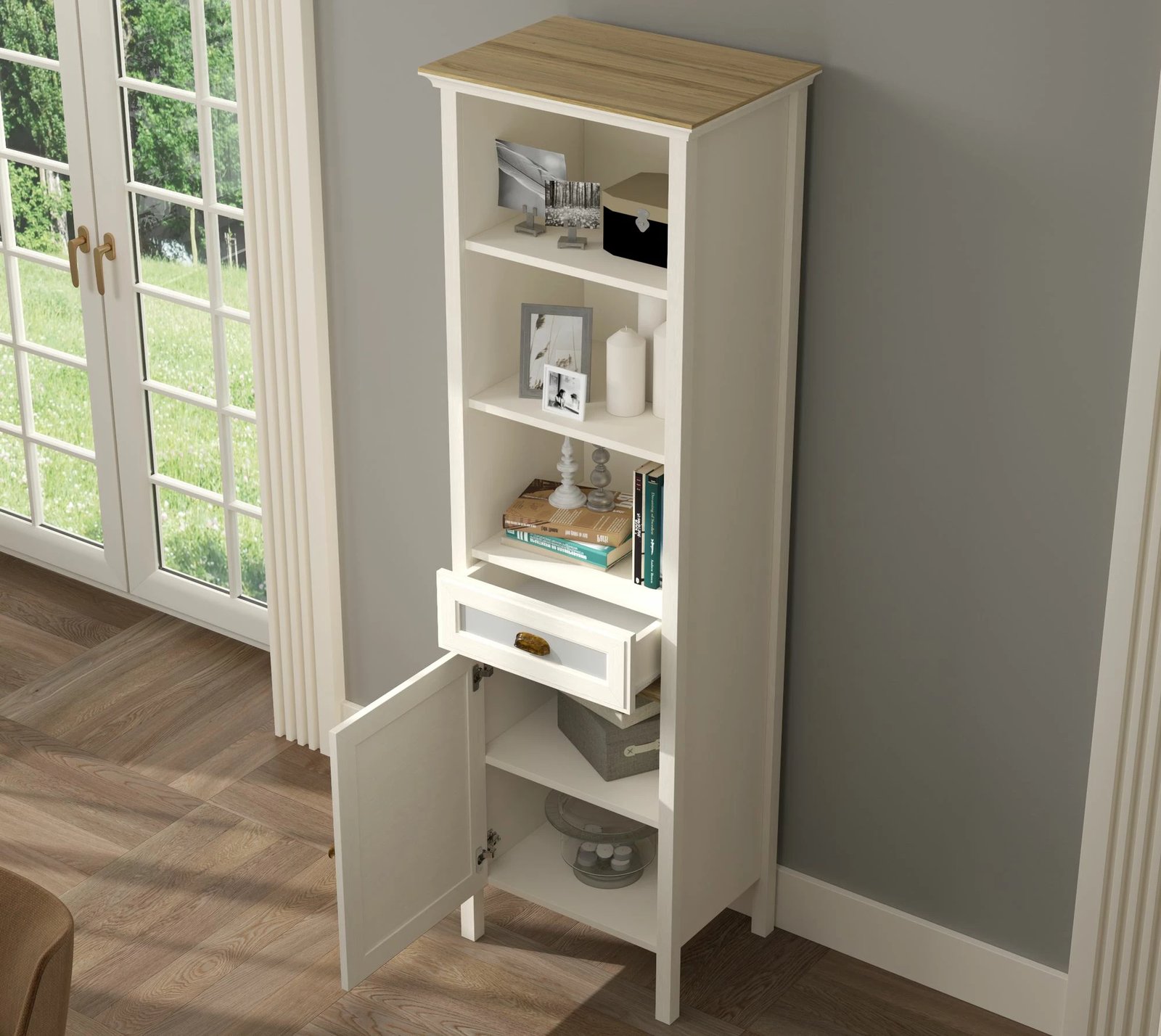 Dollap multifunksional Skye Decor, FRN-21021, krem, lis, gri