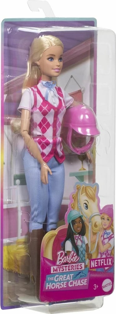 Kukull Barbie MATTEL Mysteries The Great Horse Chase Malibu me rroba kalërimi, shumëngjyrëshe