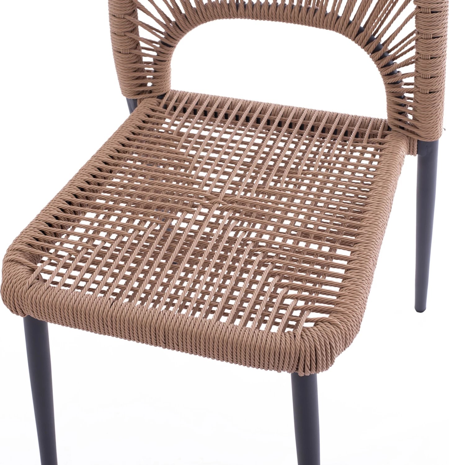 Karrige alumini gri me litar PE bezhë FH5770.02 45x63x82Y cm