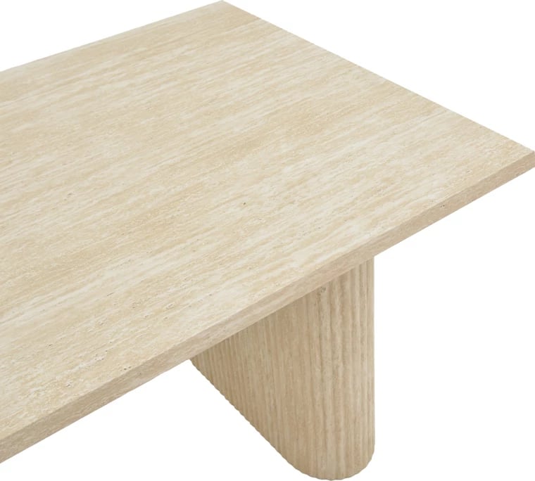 Sipërfaqe Tavoline Loozir, ngjyrë travertine e bardhë, 180x90x75cm