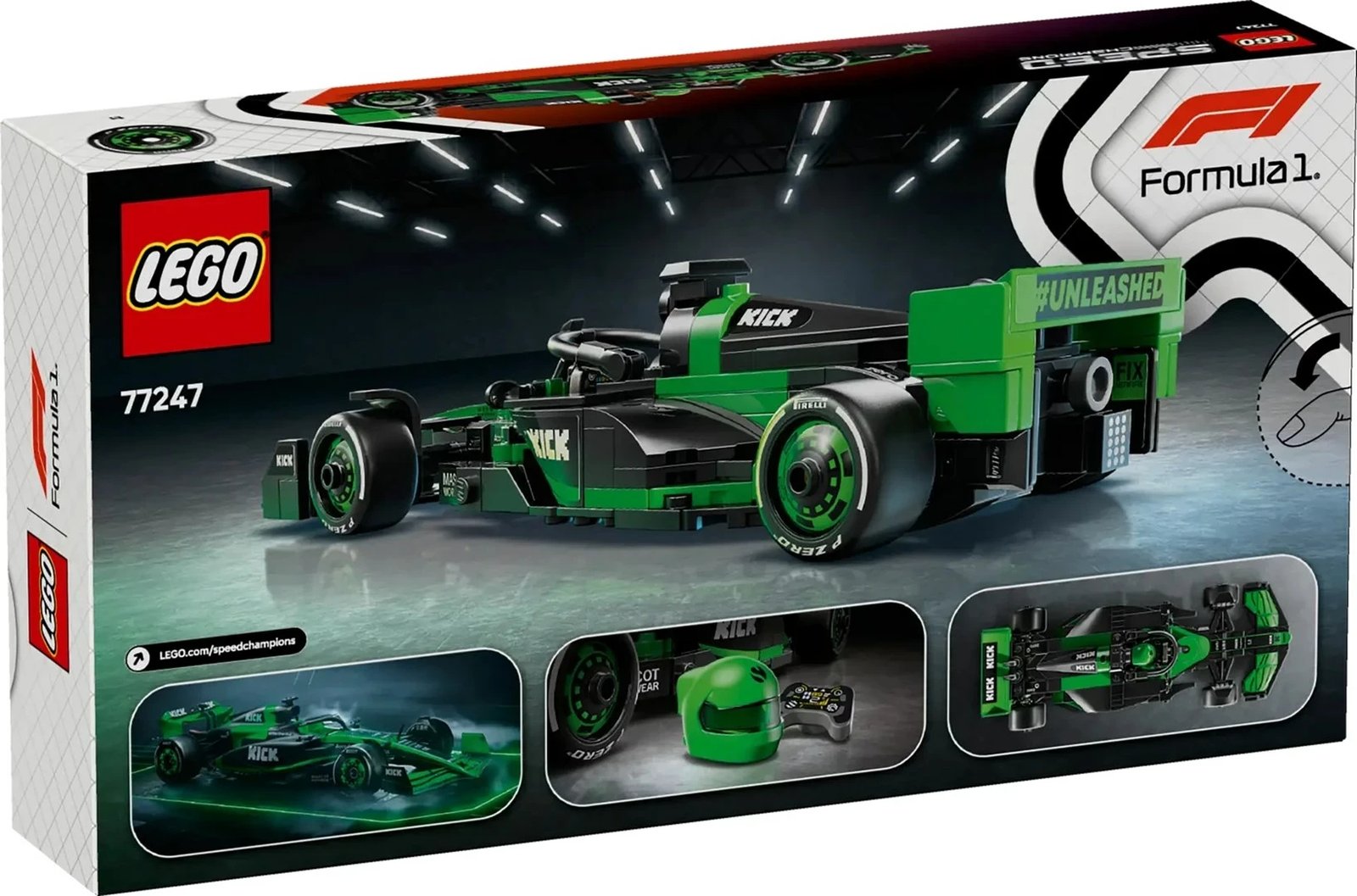 Set LEGO Speed Champions KICK Sauber F1 Team C44, 259 pjesë, me minifigurë, për fëmijë 10+ vjeç