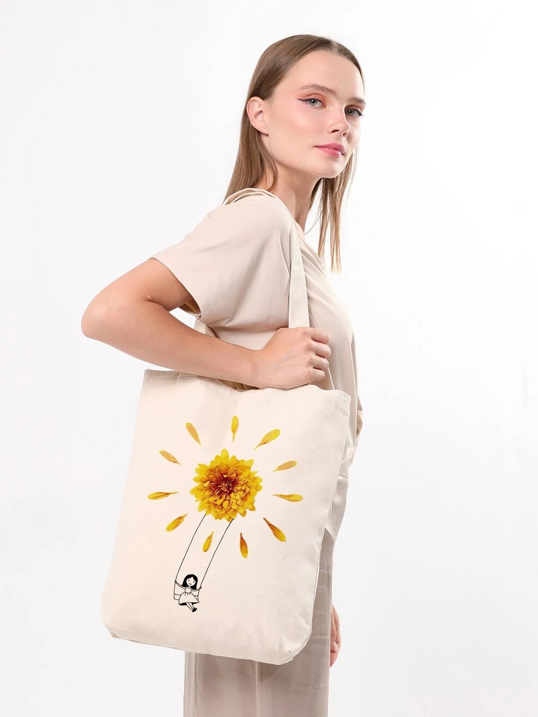 Tote bag Zoozie Bags, krem, 35x40x8cm