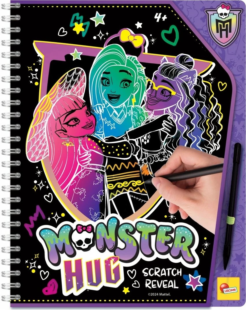 Fletore scratch art Monster High Lisciani, 44 faqe, për vajza