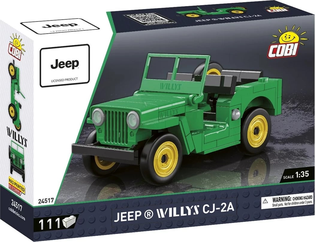 Set blloqesh ndërtimi COBI Jeep Willys CJ-2A, 111 pjesë, e gjelbër
