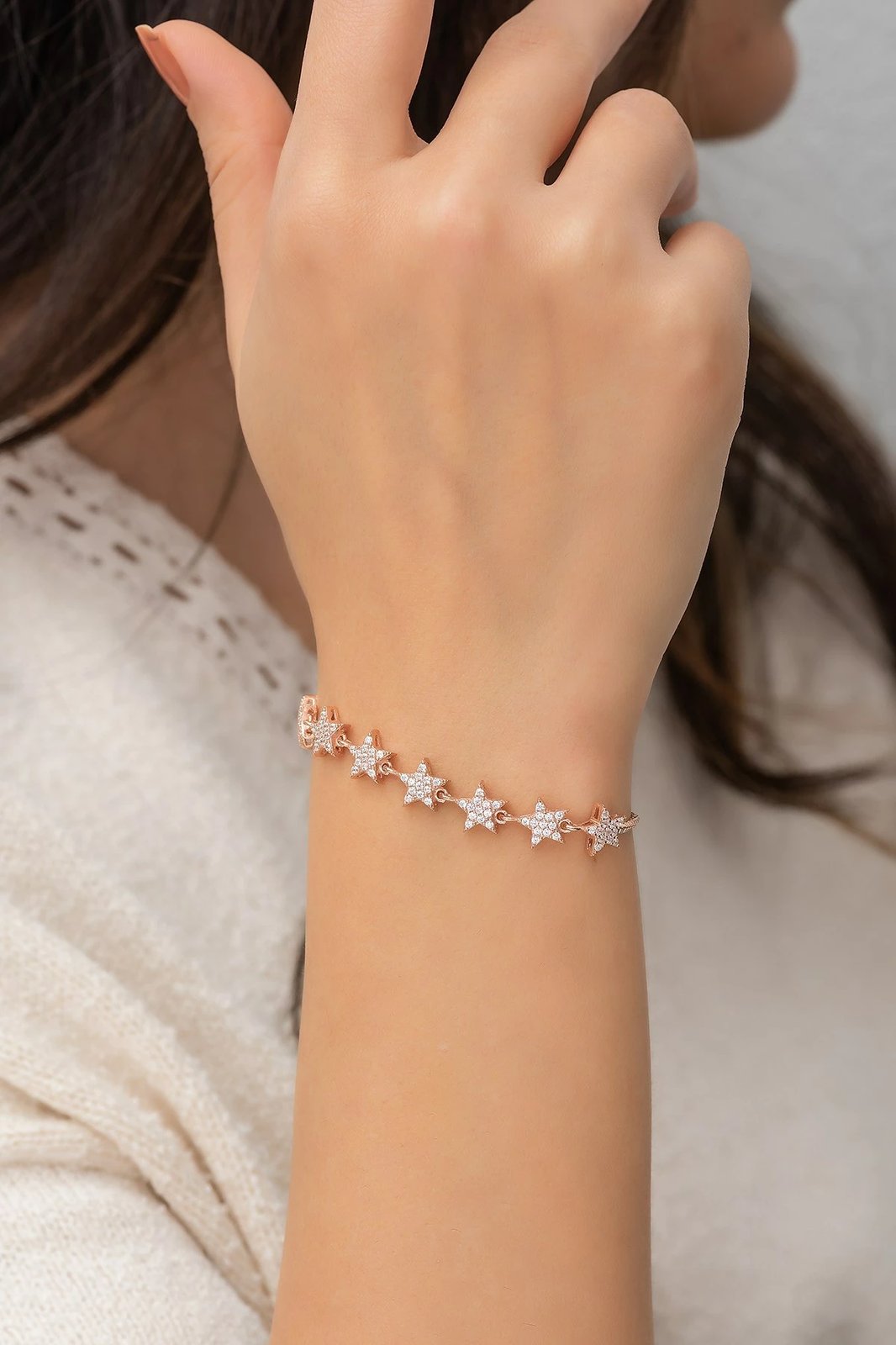 Byzylyk argjendi Jumeon, ngjyrë rozë e bardhë, TRDYL423