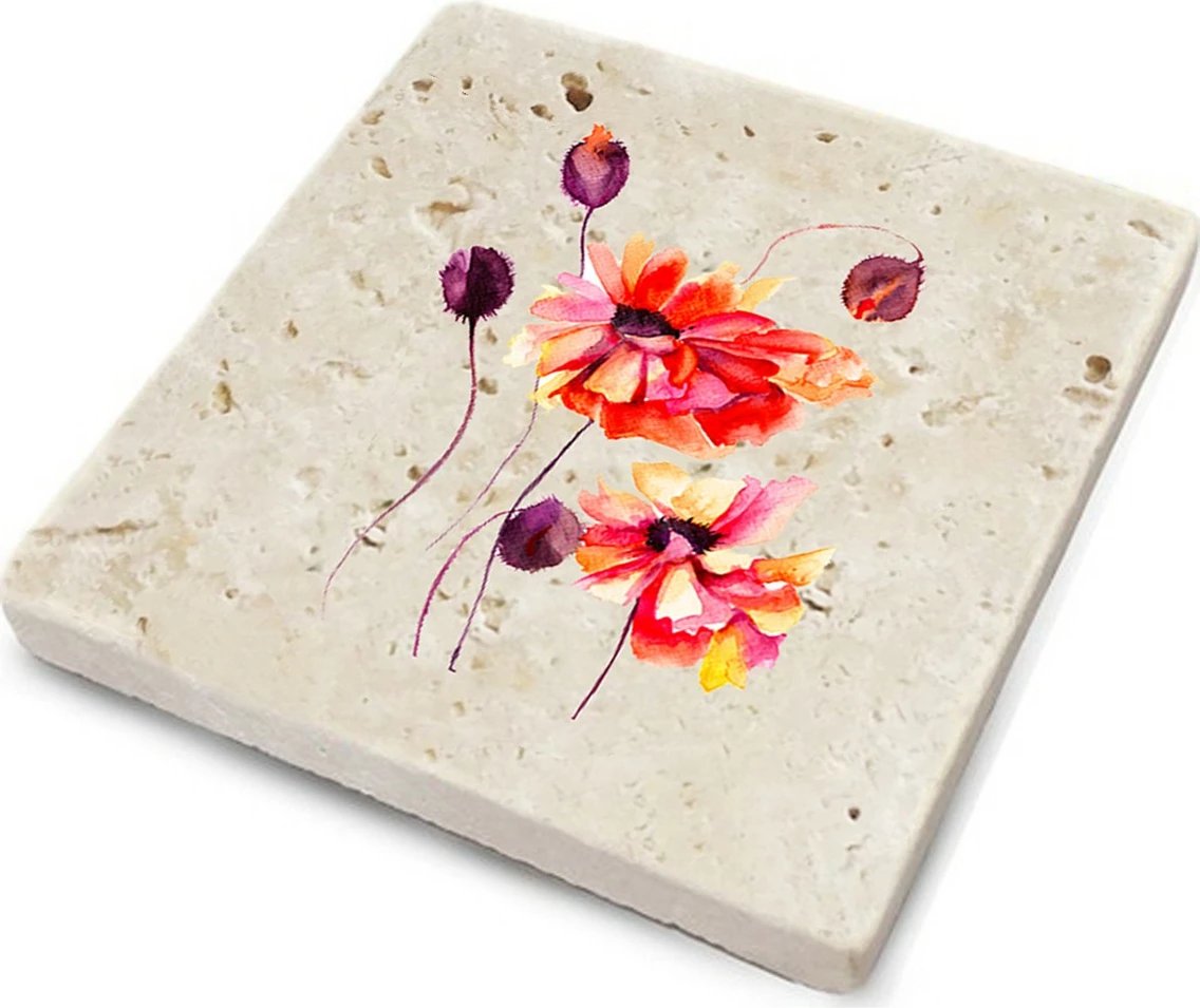 Set 4 copë nënshtrues gote prej guri natyral, shumëngjyrësh, Hermia, TBA137530901