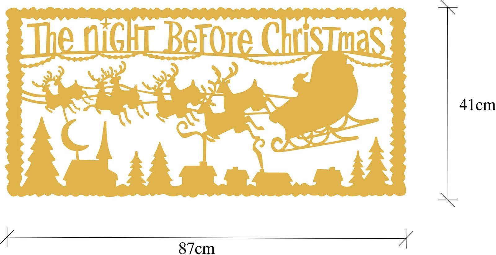 Aksesor dekorativ metalik për mur, Wallity, XMASGOLD - 012, ngjyrë ari