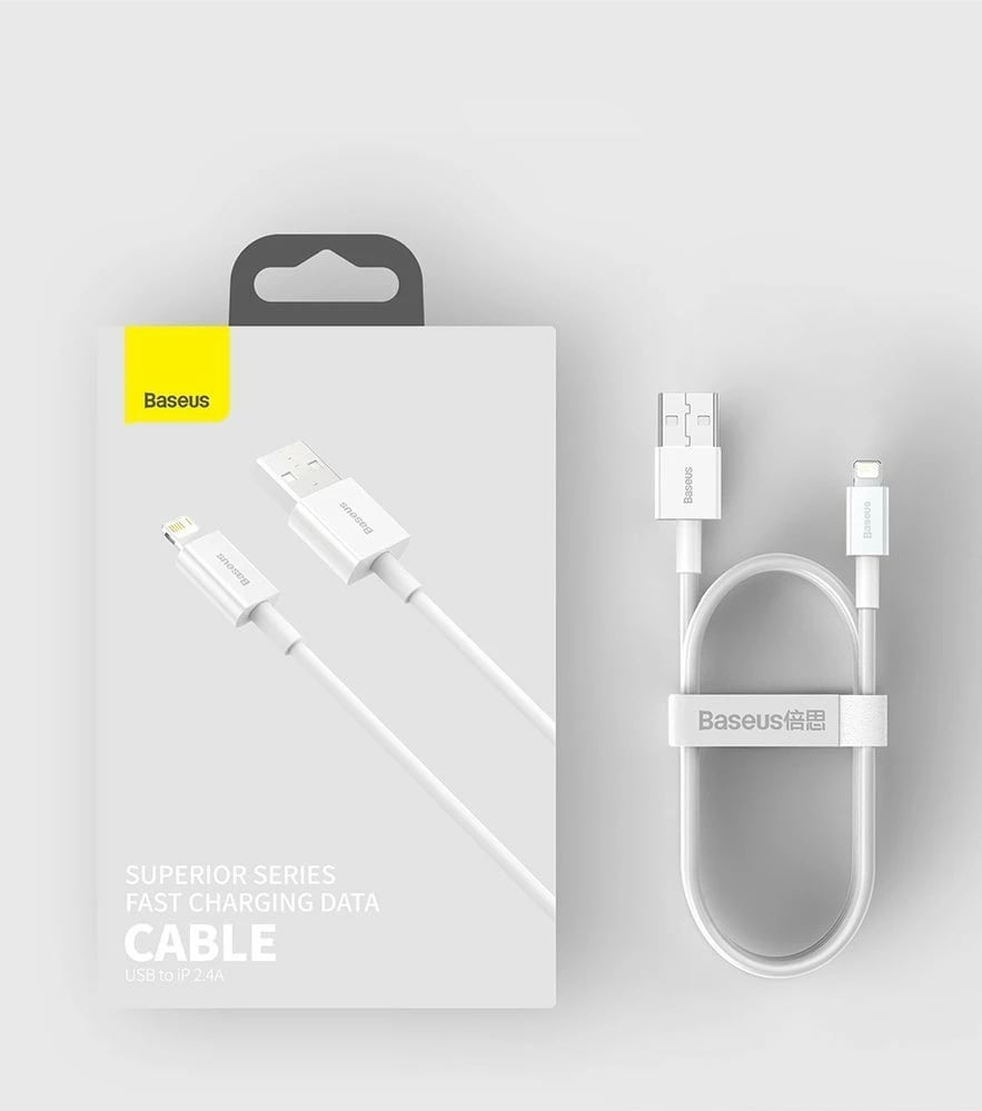 Kabllo Baseus Superior USB-Lightning CALYS-A01, 1m, 2.4A, e zezë