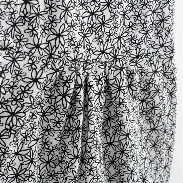 Set veror 2-pjesësh, NEW BABY, Be Happy, 100% pambuk, për vajza, madhësia 62 (3-6m), bardhë/zi me lule