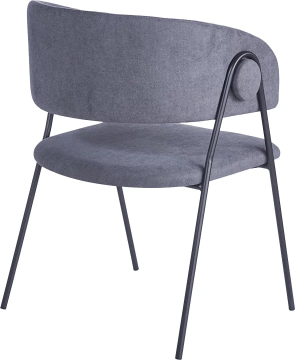 Set 4 karriga Rachele I, material poliestër, këmbë metalike të zeza, ngjyrë antracit, 52x65x79cm