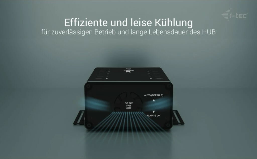 HUB USB-C I-Tec, 10 porta, 15W për portë, Plug & Play, i zi