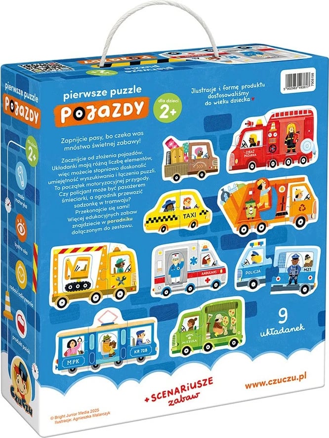 Puzzle edukativ CzuCzu First Puzzle - Vehicles, 28 pjesë, për fëmijë 2+