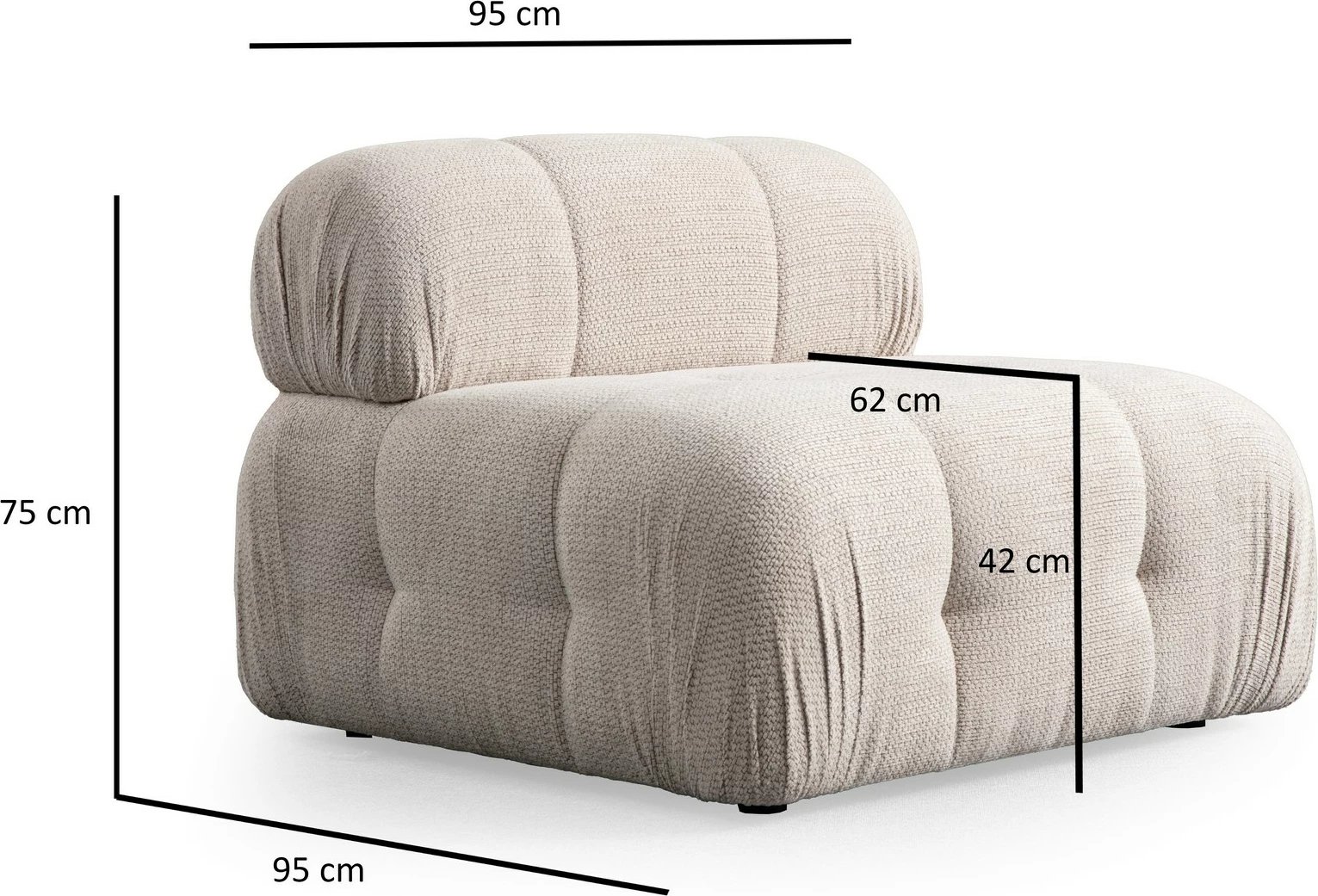 Fotelë një vendi Atelier del Sofa, Petite O1, krem