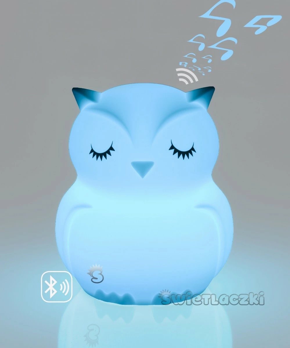 Llambë nate silikoni Mesmed MM014, Bluetooth speaker, ndryshim ngjyrash, Buf, Bardhë