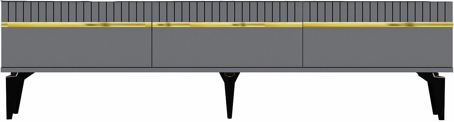 Komodë TV Skye Decor, ngjyrë antracit dhe ari, Defne